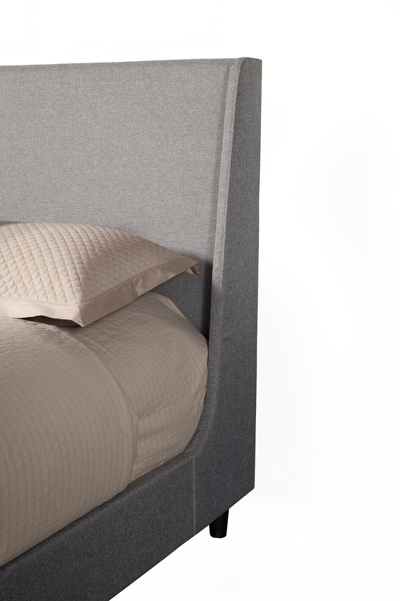 Potter Standard King Upholstered Bed, Grey Linen Alpine