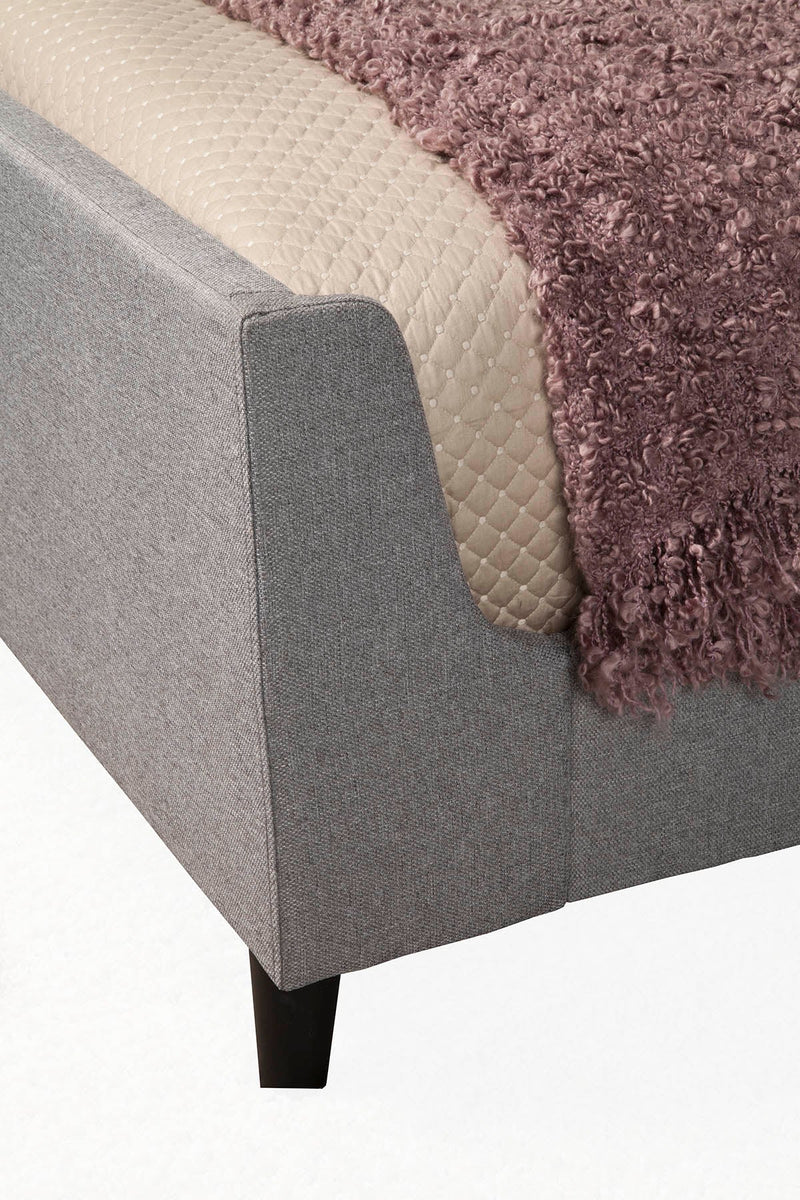 Potter Standard King Upholstered Bed, Grey Linen Alpine