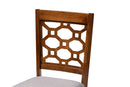 Parthenia Gray Fabric Upholstered and Walnut Brown 4Pc Dining Chair Set Baxton