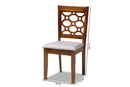 Parthenia Gray Fabric Upholstered and Walnut Brown 4Pc Dining Chair Set Baxton