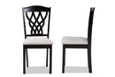 Vevina Gray Fabric Upholstered and Dark Brown 2Pc Dining Chair Set Baxton