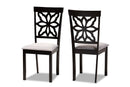Lore Gray Fabric Upholstered and Dark Brown 2Pc Dining Chair Set Baxton