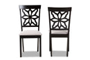 Lore Gray Fabric Upholstered and Dark Brown 2Pc Dining Chair Set Baxton