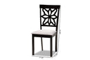 Lore Gray Fabric Upholstered and Dark Brown 2Pc Dining Chair Set Baxton