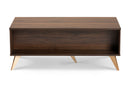 Eligah Walnut Brown and Gold Coffee Table Baxton