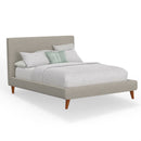 Lyra Standard King Upholstered Platform Bed, Light Grey Linen Alpine