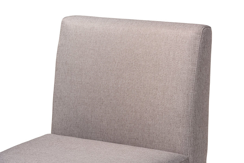 Adelie Gray Fabric Upholstered and Walnut Brown Dining Chair Baxton