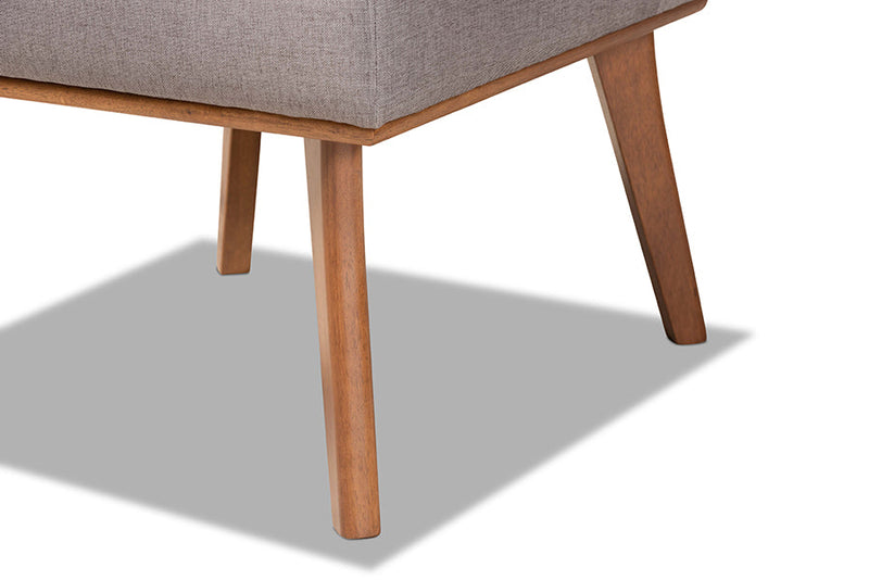 Adelie Gray Fabric Upholstered and Walnut Brown Dining Chair Baxton