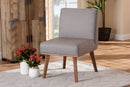 Adelie Gray Fabric Upholstered and Walnut Brown Dining Chair Baxton