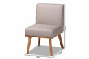 Adelie Gray Fabric Upholstered and Walnut Brown Dining Chair Baxton