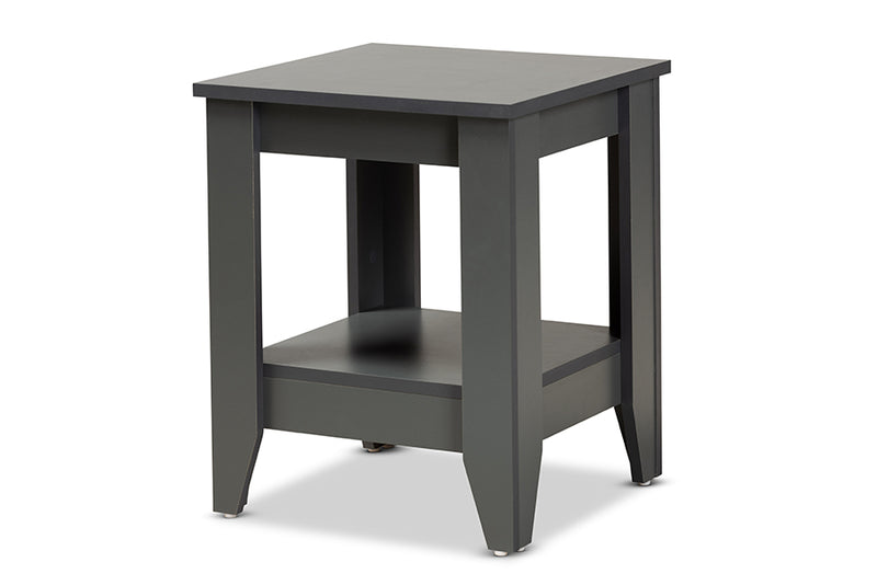 Esther Modern and Contemporary Gray Finished Wood Living Room End Table