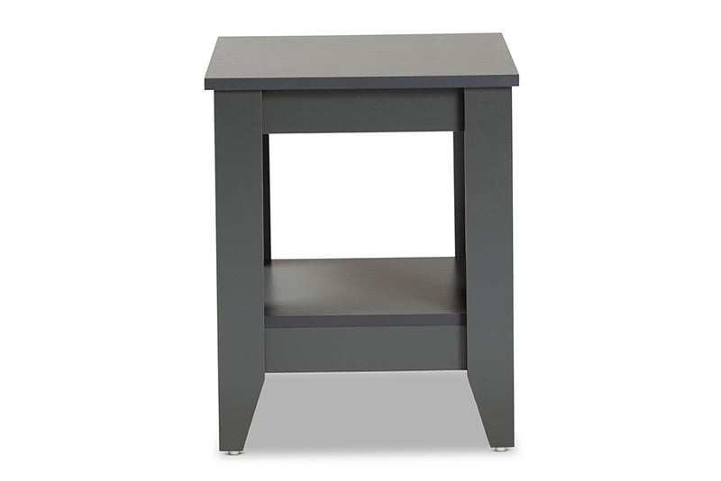 Esther Modern and Contemporary Gray Finished Wood Living Room End Table