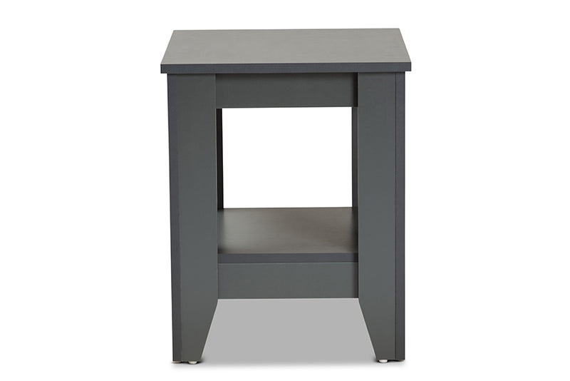 Esther Modern and Contemporary Gray Finished Wood Living Room End Table