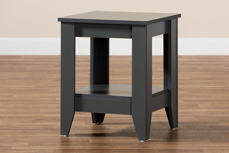 Esther Modern and Contemporary Gray Finished Wood Living Room End Table