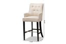 Umika Light Beige Fabric Dark Brown 2Pc Bar Stool Set Baxton