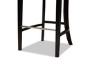 Stewart Dark Gray Velvet Dark Brown 2Pc Bar Stool Set Baxton