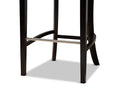 Stewart Navy Blue Velvet Dark Brown 2Pc Bar Stool Set Baxton