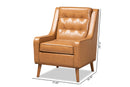Aurelie Tan Faux Leather Walnut Brown Lounge Armchair Baxton