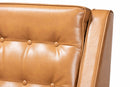 Aurelie Tan Faux Leather Walnut Brown Lounge Armchair Baxton