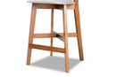 Maeron Gray Fabric Walnut Brown 2Pc Counter Stool Set Baxton