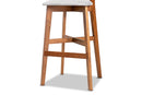 Maeron Gray Fabric Walnut Brown 2Pc Bar Stool Set Baxton