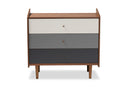 Adrina Multicolor Walnut Brown and Gray Gradient 3-Drawer Chest Baxton