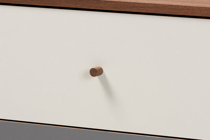 Adrina Multicolor Walnut Brown and Gray Gradient 3-Drawer Chest Baxton