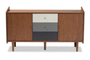 Adrina Multicolor Walnut Brown and Gray Gradient 2-Door Dining Room Sideboard Baxton