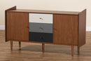 Adrina Multicolor Walnut Brown and Gray Gradient 2-Door Dining Room Sideboard Baxton