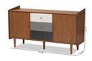 Adrina Multicolor Walnut Brown and Gray Gradient 2-Door Dining Room Sideboard Baxton