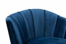 Mirna Navy Blue Velvet Fabric Upholstered and Gold Finished Sofa Baxton