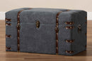 Veles Gray Fabric Upholstered Storage Trunk Ottoman Baxton