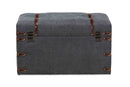 Veles Gray Fabric Upholstered Storage Trunk Ottoman Baxton