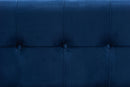 Norwin Navy Blue Velvet Upholstered and Gold Metal Finished Storage Ottoman Baxton