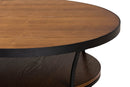 Borneo Walnut Brown and Black Finished Metal 1-Shelf Coffee Table Baxton