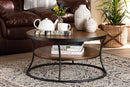Borneo Walnut Brown and Black Finished Metal 1-Shelf Coffee Table Baxton