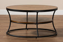 Borneo Walnut Brown and Black Finished Metal 1-Shelf Coffee Table Baxton