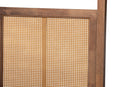 Moina Walnut Brown and Synthetic Rattan Queen Size Canopy Bed Baxton