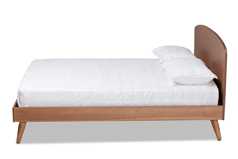 Sabit Walnut Brown King Size Platform Bed Baxton