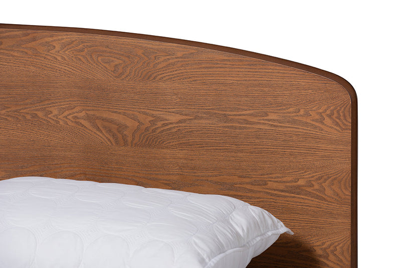 Sabit Walnut Brown Full Size Platform Bed Baxton
