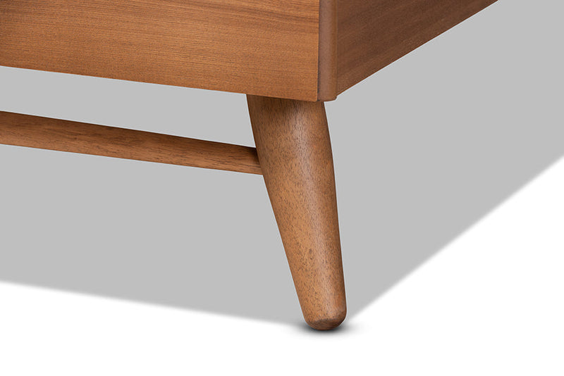 Sabit Walnut Brown King Size Platform Bed Baxton