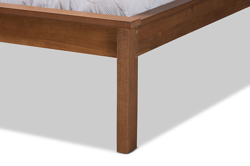 Lavin Modern and Contemporary Walnut Brown Finished Queen Size Platform Bed