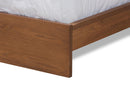 Emele Light Gray Fabric Walnut Brown Queen Storage Bed w/Built-In Nightstands Baxton
