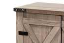 Afton Farmhouse Oak Brown 2-Door Shoe Storage Cabinet Baxton