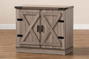Afton Farmhouse Oak Brown 2-Door Shoe Storage Cabinet Baxton