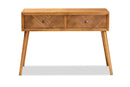Lovy Natural Brown 2-Drawer Console Table Baxton