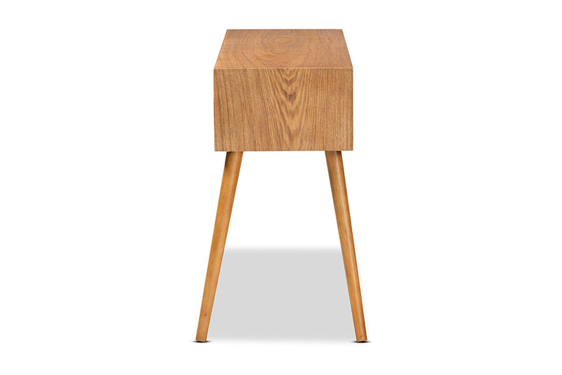 Lovy Natural Brown 2-Drawer Console Table Baxton