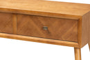Lovy Natural Brown 2-Drawer Console Table Baxton