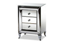 Irma Mirrored 3-Drawer End Table Baxton