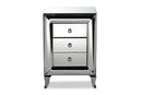 Irma Mirrored 3-Drawer End Table Baxton